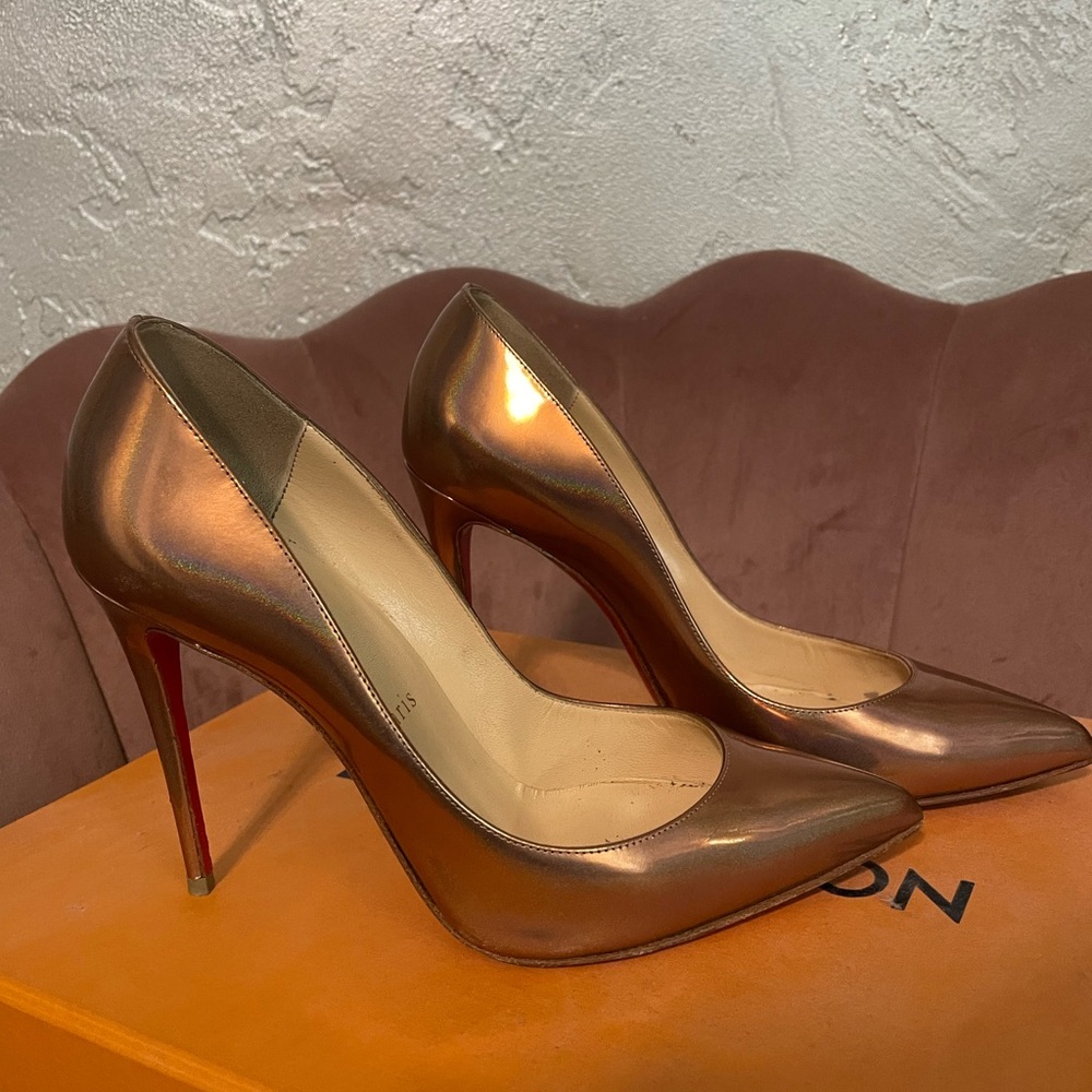 Metallic Christian Louboutin Pigalles